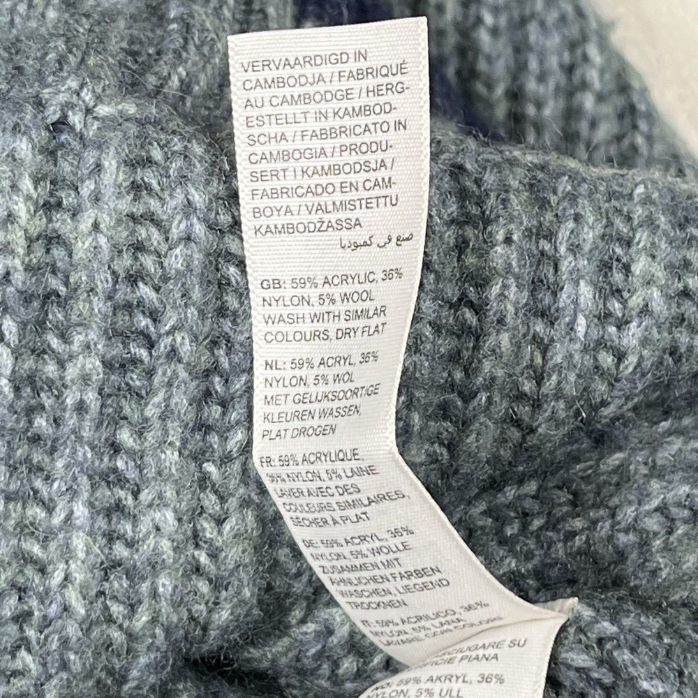 FatFace Men's Green Fair Isle Hooded Sweater Size 2XL Jumper Outdoors Cozy Warm - Picture 7 of 9
